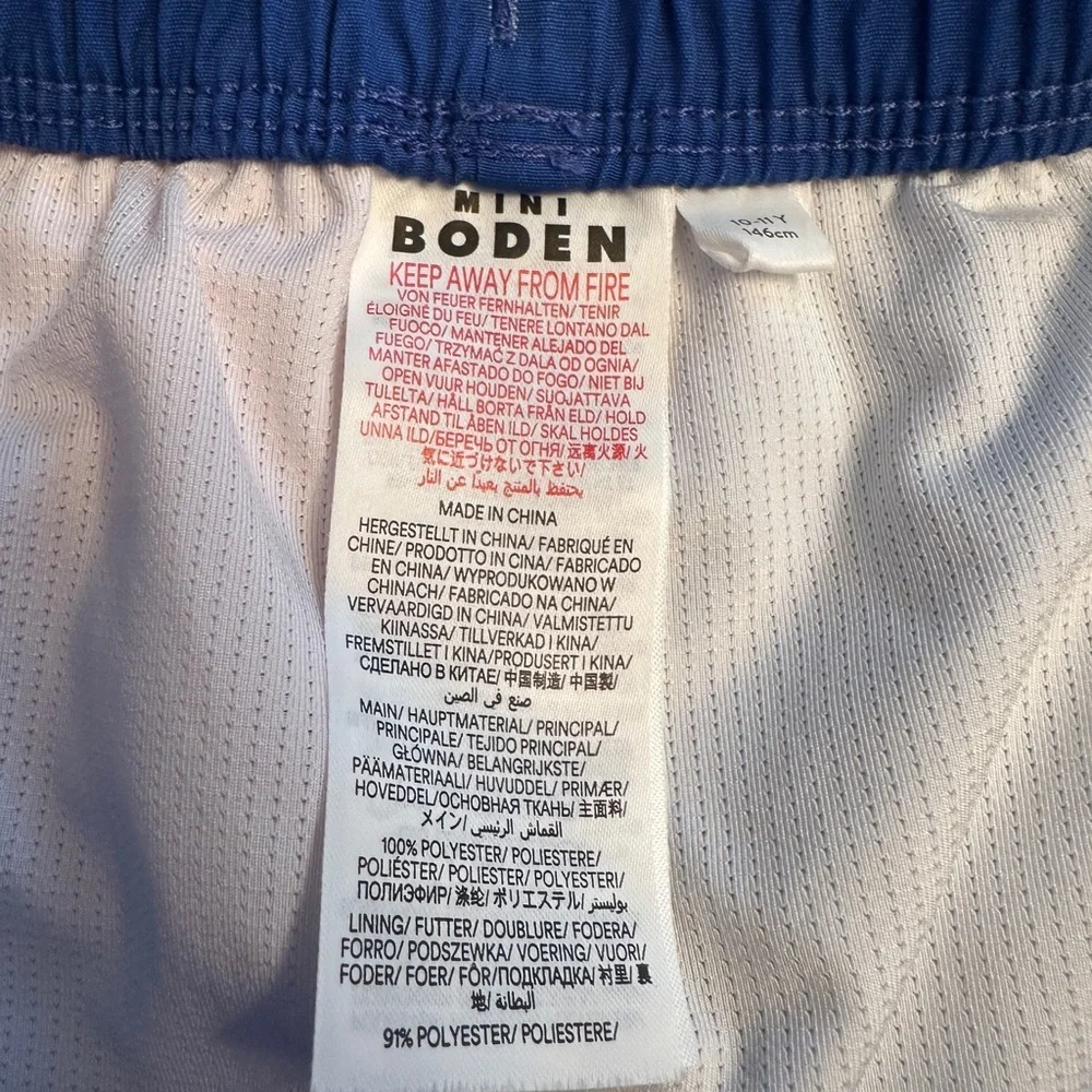 Mini Boden Boys Size 10-11 146 cm Blue Green‎ Pink Colorblock Swim Trunks